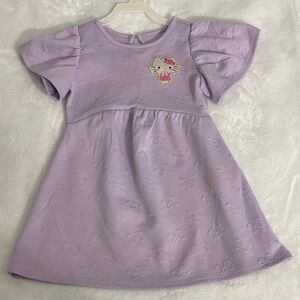 Hello Kitty Lavender Kids Dress with Character Detail